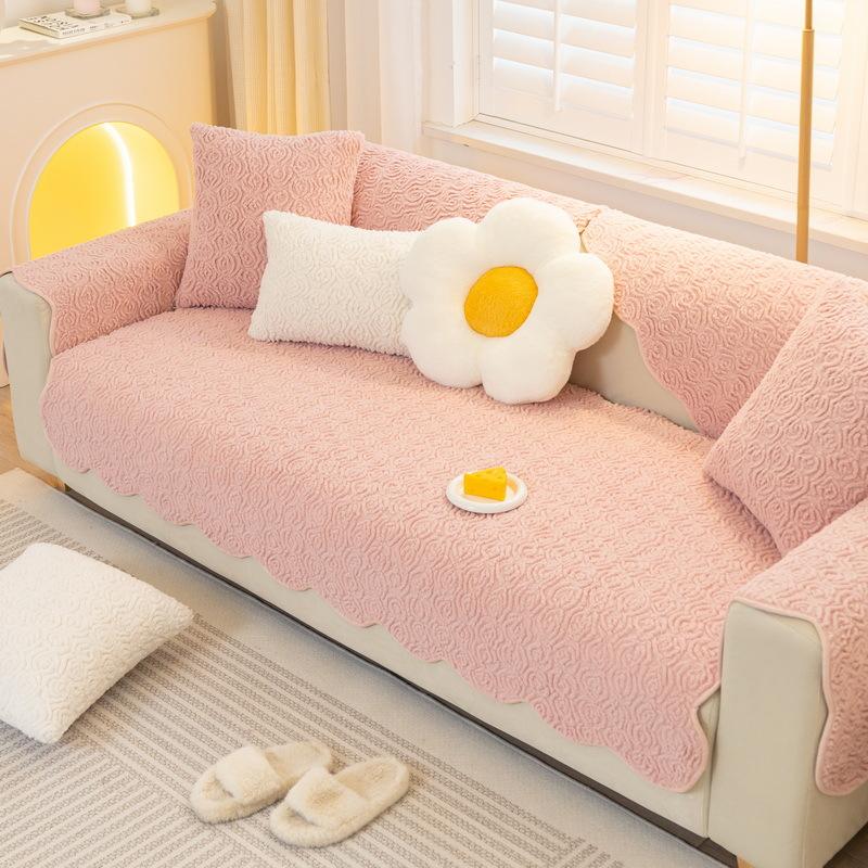 Подушка для дивана Warm Feeling Bunny из кашемира, зимняя утолщенная флисовая подушка, нескользящая кожаная наволочка для дивана