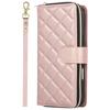 For iPhone 17 Pro Max Case Zipper Wallet Rhombus PU Leather Crossbody Phone Cover