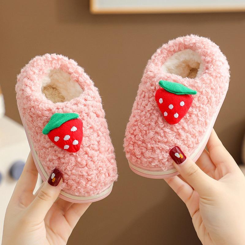 Обувь Детская домашняя обувь для мальчиков и девочек, хлопковая обувь с плюшевыми фруктами
