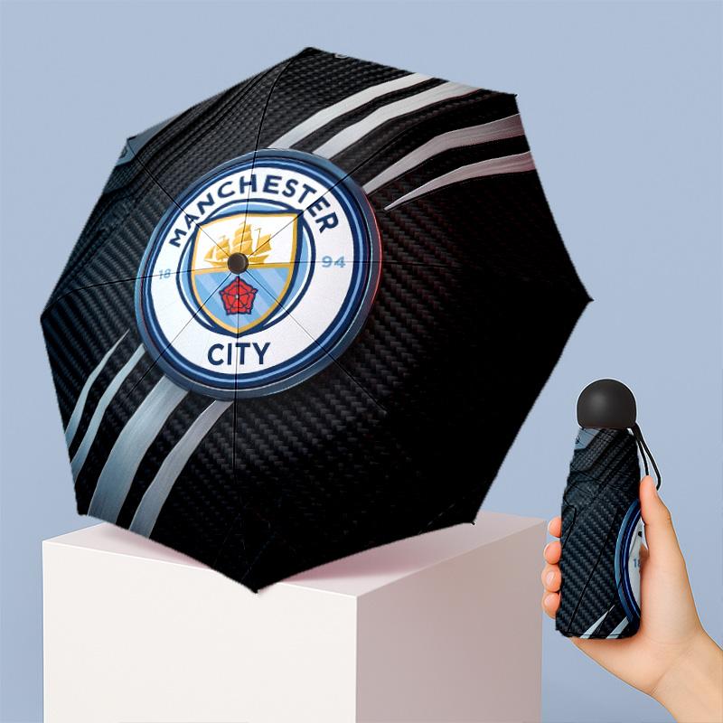 Мини-зонт Manchester City с принтом, 5 сложений, 8 спиц, компактный, ветрозащитный, водонепроницаемый, легкий, портативный, складной