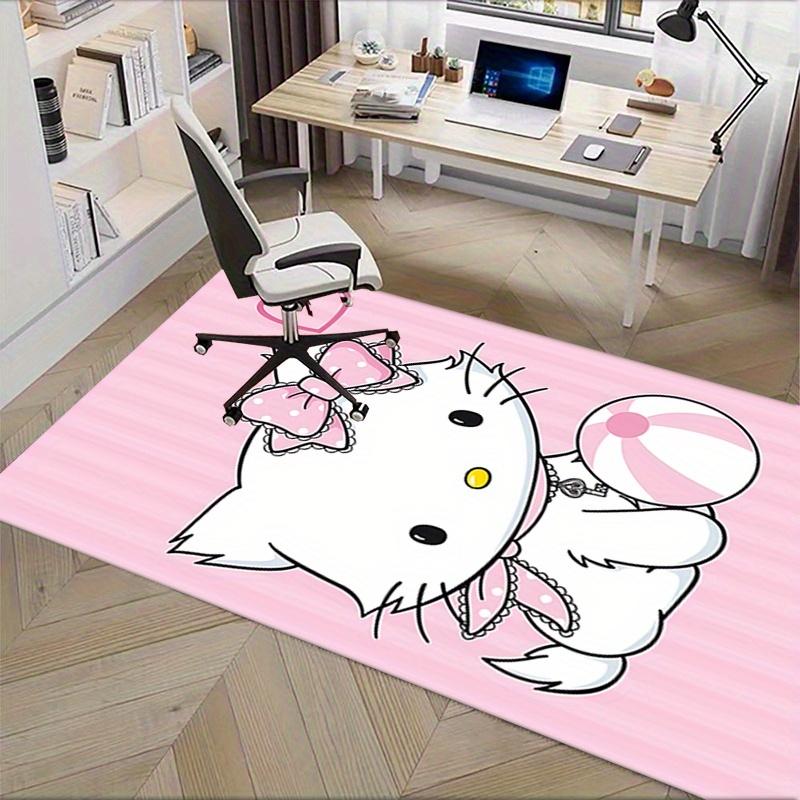 Office Rug Kitty, Pink Anti-Slip Rug, Machine Washable for Living Room, Bedroom, Office, Multiple Sizes, Bedroom Mat, Decorative Mat, Durable Mat, Liv