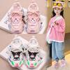 Girls Chunky Sneakers Cartoon Print Lightweight Comfortable Running Shoes Kids Fall