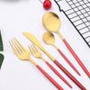 32Pcs Gold Dinnerware Stainless Steel Cutlery Set Knives Fork Tea Spoon Dinner Silverware Set Service 8 Kitchen Tableware Gift Set