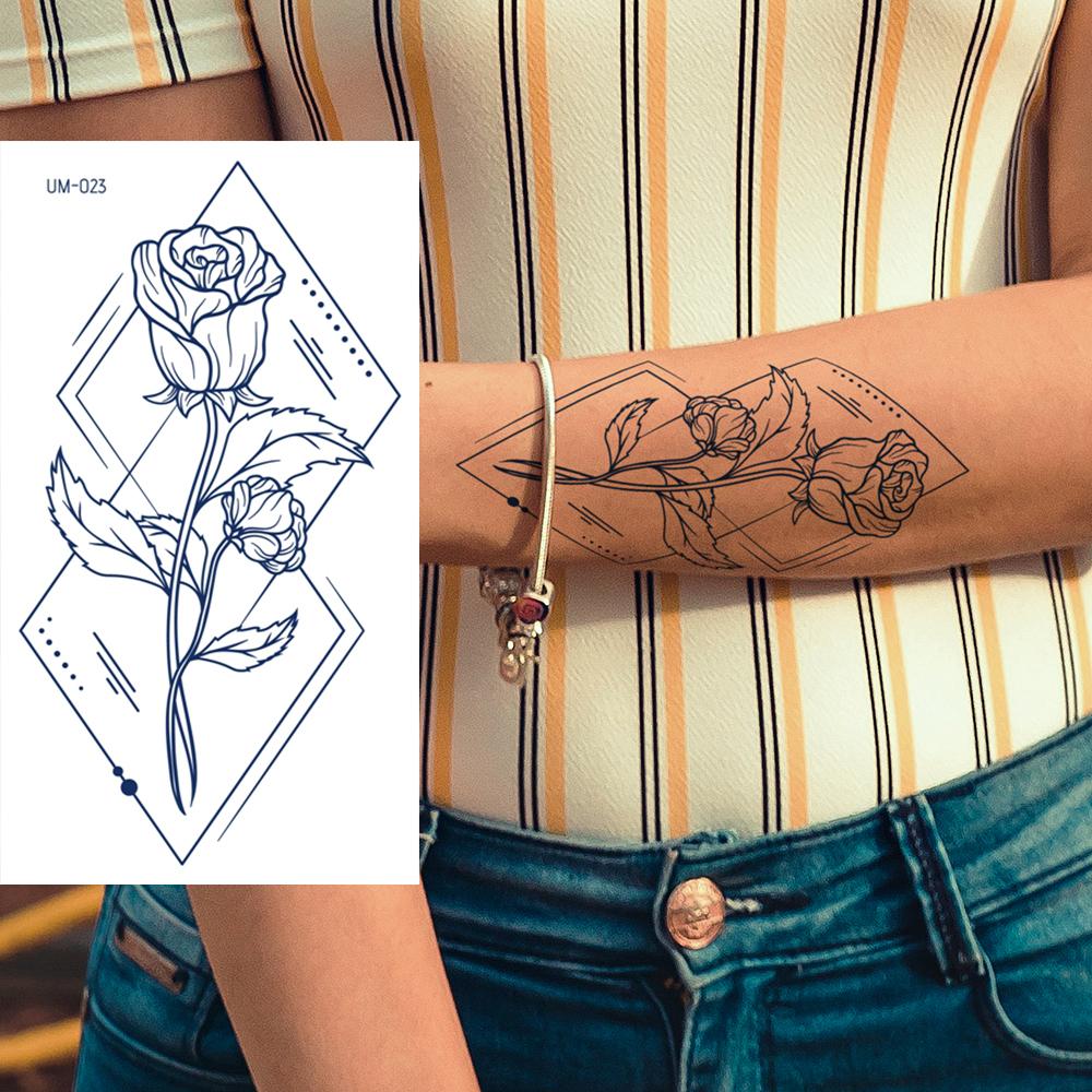 1 лист, полупостоянные реалистичные водонепроницаемые и съемные татуировки в виде трав, женские татуировки на спине, долговечные