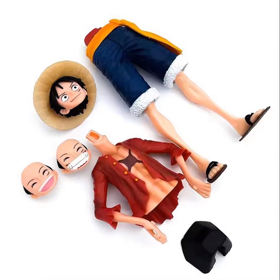 В наличии Оригинальная фигурка Аниме One Piece 28 см Уверенная улыбающаяся фигурка Луффи Кукла с меняющимся лицом Три Формы Модель Игрушка Набор