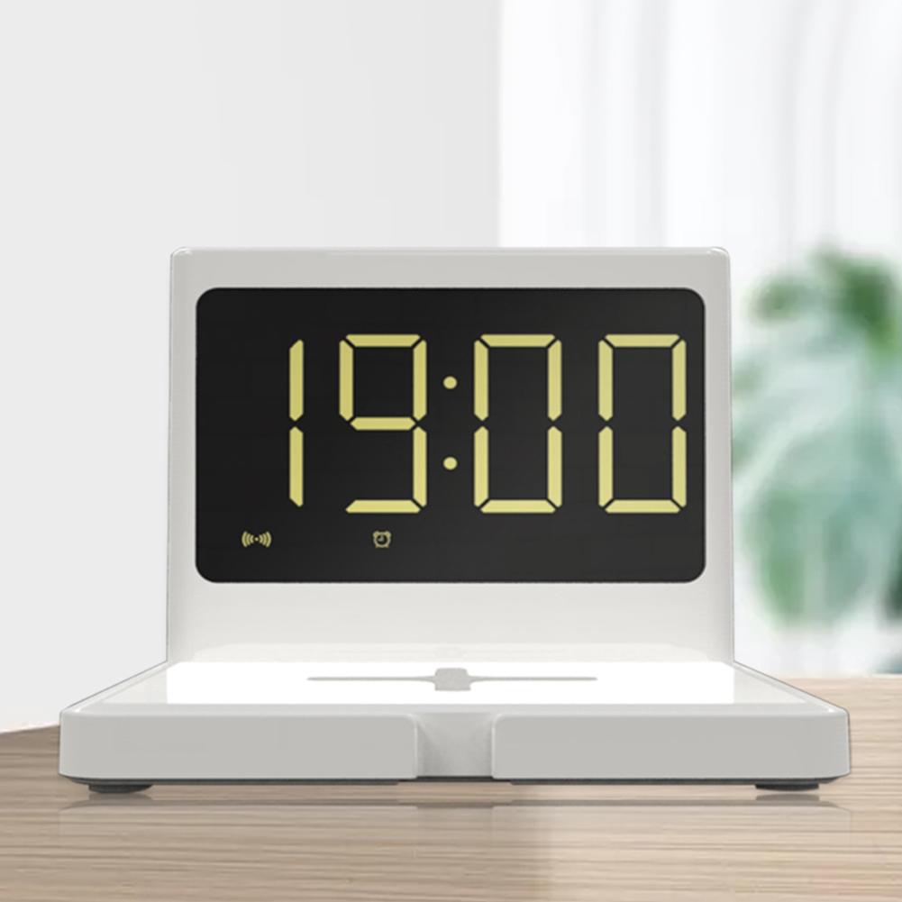 Для Qi Clock Wireless Charger 15W Alarm T11 Быстро Многофункциональные Зарядные Устройства Белый