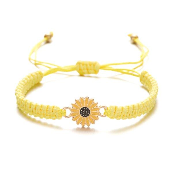 Бохо Ручной Работы Мультяшная Звезда Цветок Ромашка Браслет для Девочки Женщин Ремешок Веревочные Браслеты Дружба Парные Украшения Подарок