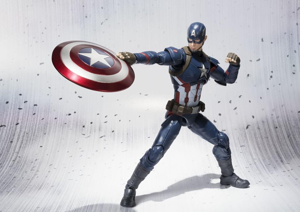 TAMASHII NATIONS Капитан Америка 150 мм окрашенная подвижная фигурка SHFiguarts (Гражданская война) приблизительно. АБС и ПВХ