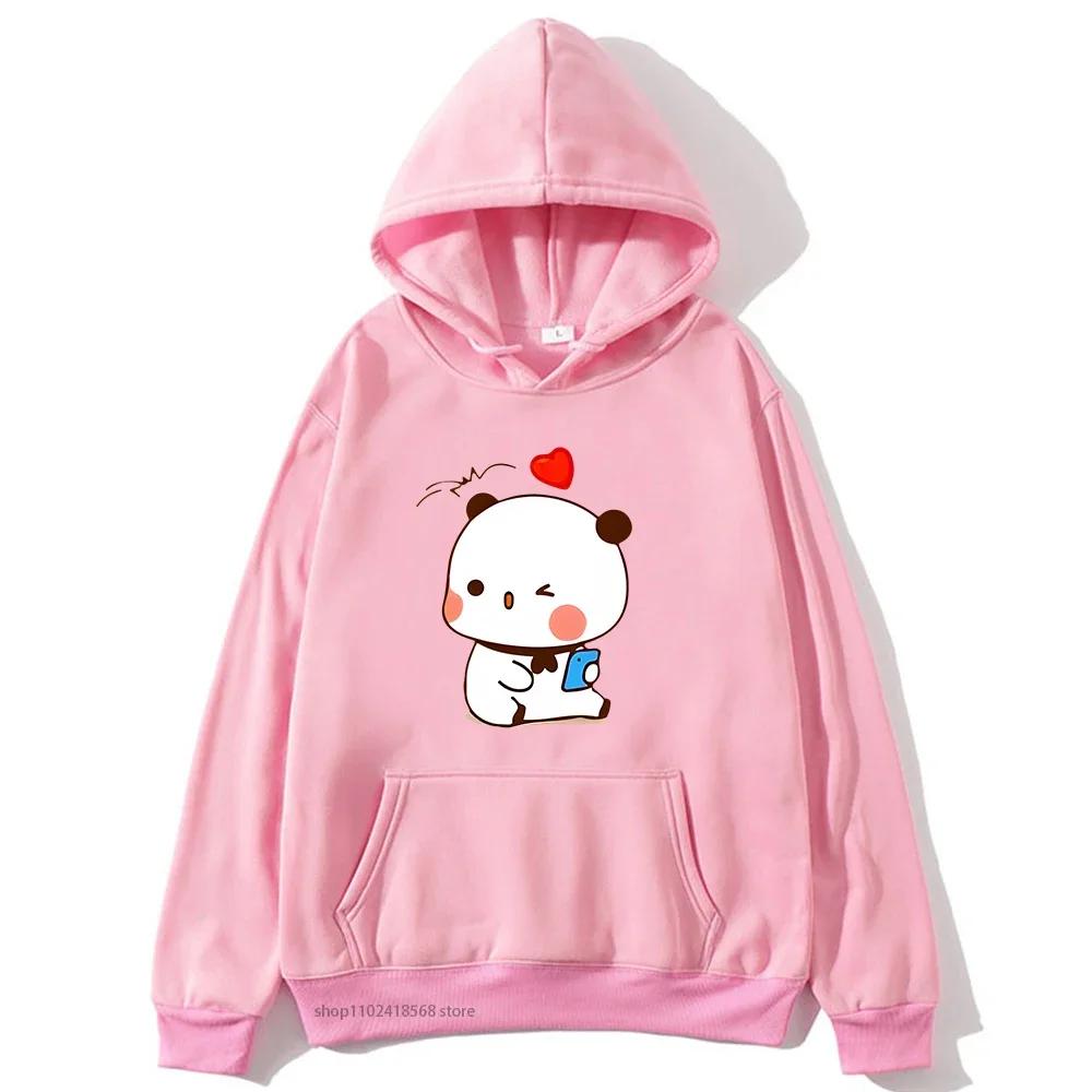 Cute Dudu and Bubu Hoodies Panda and Brownie Bear Couple Sweatshirt Men Women Clothes Kawaii Style Top