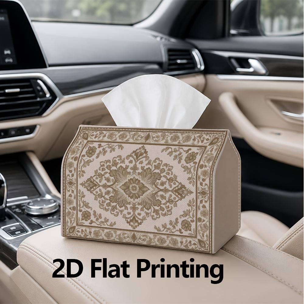 1pc, 2d Flat Printing, Tissue Box Elegantly Designed Decorative Paper Towel Holder Pattern Printed Tissue Box, Suitable for Napkin Storage in Cars, Ki