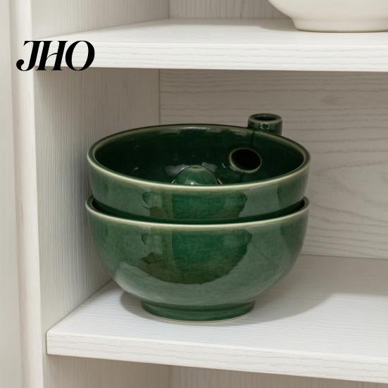 Ceramic Berry Washer Bowl, Self-Spinning Hydraulic Vortex Fruit Cleaner with Kitchen Drainage, Automatic for Fragile Berries Strawberries Blueberries