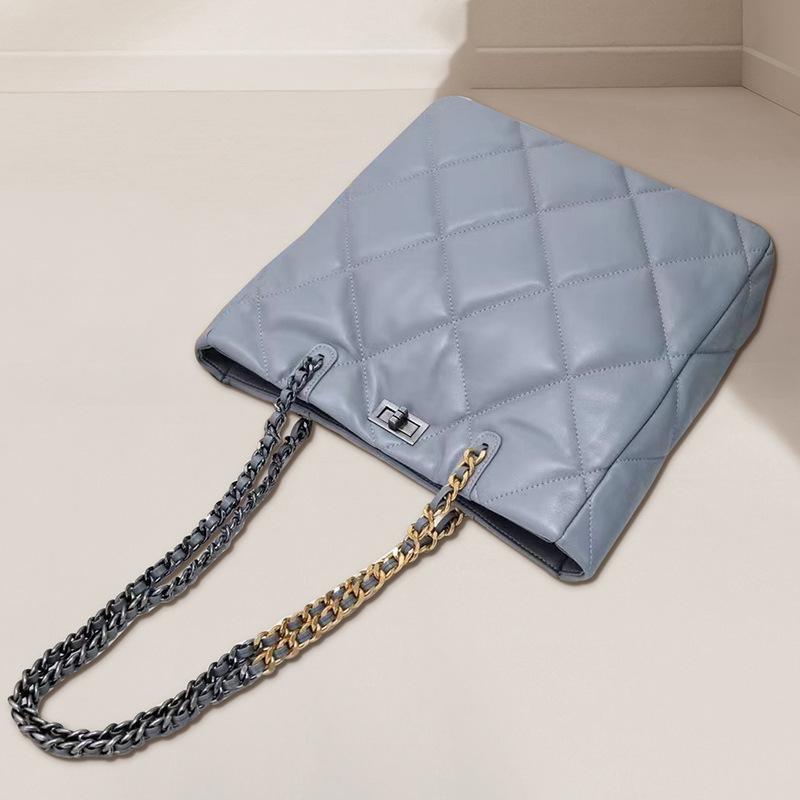 Кожаная маленькая сумка-шоппер Fragrant Wind 19Bag из овчины с ромбической цепочкой, сумка через плечо, женская сумка большой емкости