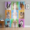 Dogs And Cats Colorful Modern Curtains For Living Room Transparent Tulle Curtains Window Sheer For The Bedroom Accessories Decor