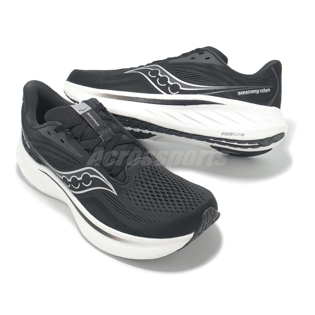 Saucony Ride 18 Black White Men Runner Road Running Jogging Shoes S21000100