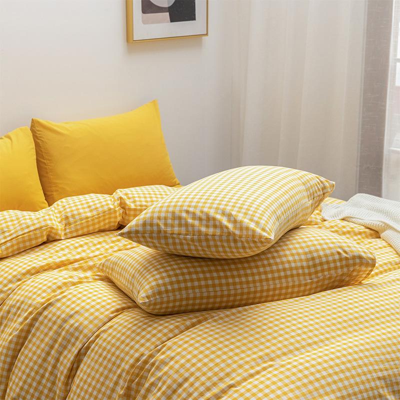 Pure cotton three-piece set, cotton simple size, quilt cover, bed sheet, bedding