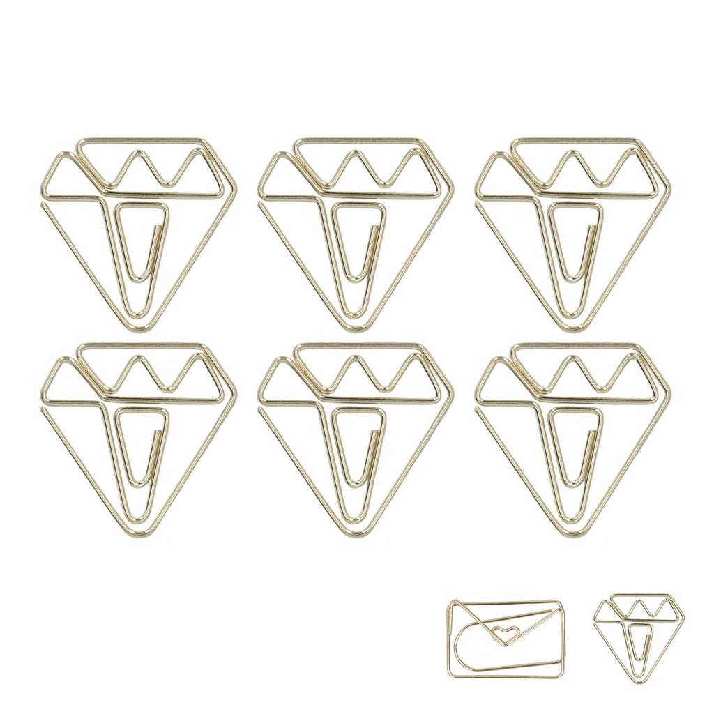 100 шт. Металлические скрепки для бумаги, золотистые, гальванические, антикоррозийные, нескользящие, с держателем