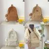 Plaid Pattern Backpack For High School And College Students With Large Capacity And Relief Features