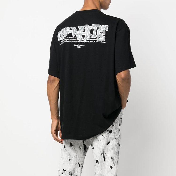 OFF WHITE T Shirts Men's Black Crew Neck Moderate OMAA038F22JER0031001