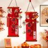 Новогоднее украшение в китайском стиле, красное, на удачу, украшение двери на Праздник Весны, традиционные бумажные подвески в год Лошади