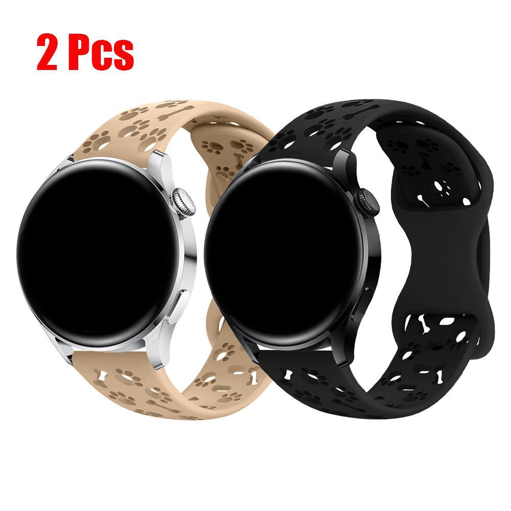 2 шт. Ремешки для Samsung Galaxy watch 4/5/6/7 Гравировка Лапа Собаки Браслет Correa Ремешок Пояс для HUAWEI watch GT 4/5/6/Pro