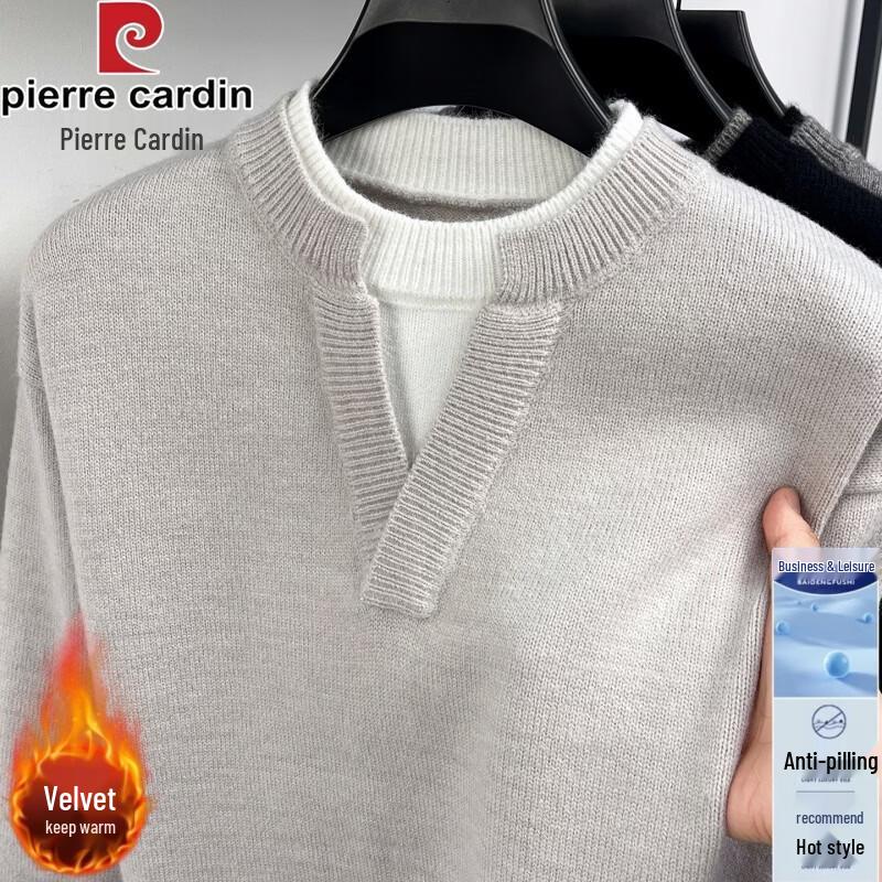 Pierre Cardin Men's V-Neck Solid Knit Sweater