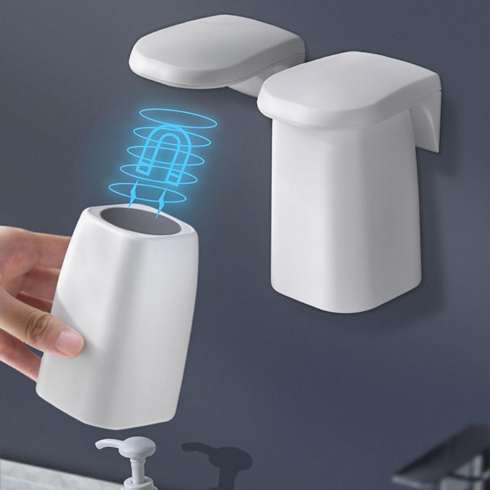 Креативный магнитный стаканчик для ополаскивателя полости рта, настенная подставка для зубных щеток, перевернутый держатель стаканчика для чистки зубов, аксессуары для ванной комнаты