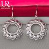 925 Sterling Silver Round Wind Wheel Pendant Perforated Earrings Fashionable Wedding Jewelry