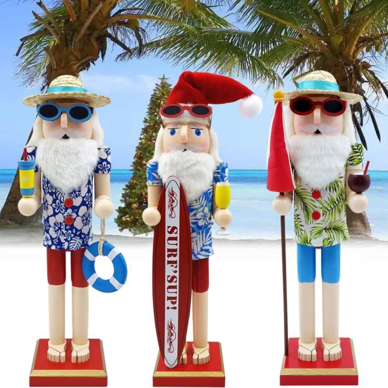Unique Hawaiian Wooden Nutcracker Santa For Gift Giving And Home Dcor Enhancements