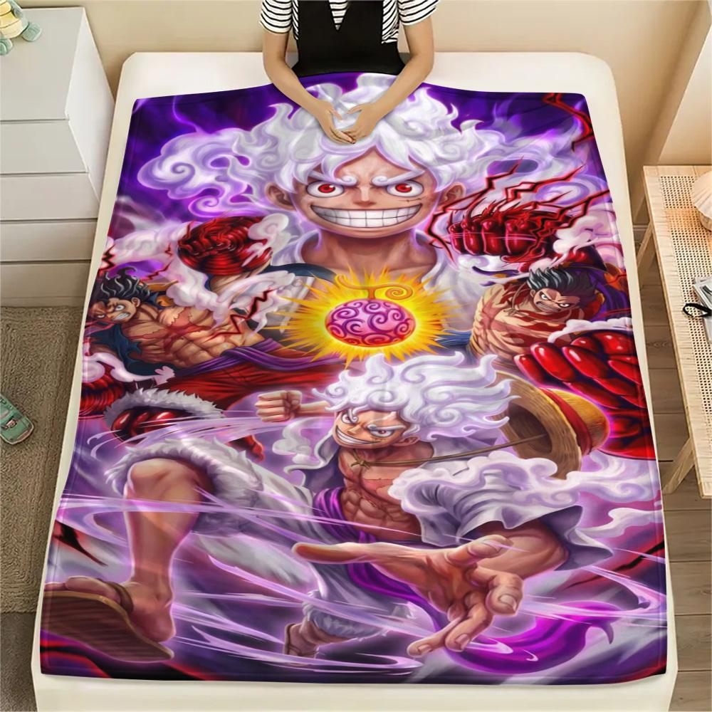 Luffy Warm Leisure Flannel Blanket, Unique Printed Cover for Bedroom Layout, Sofa, Bed and Chair Decoration.-TING