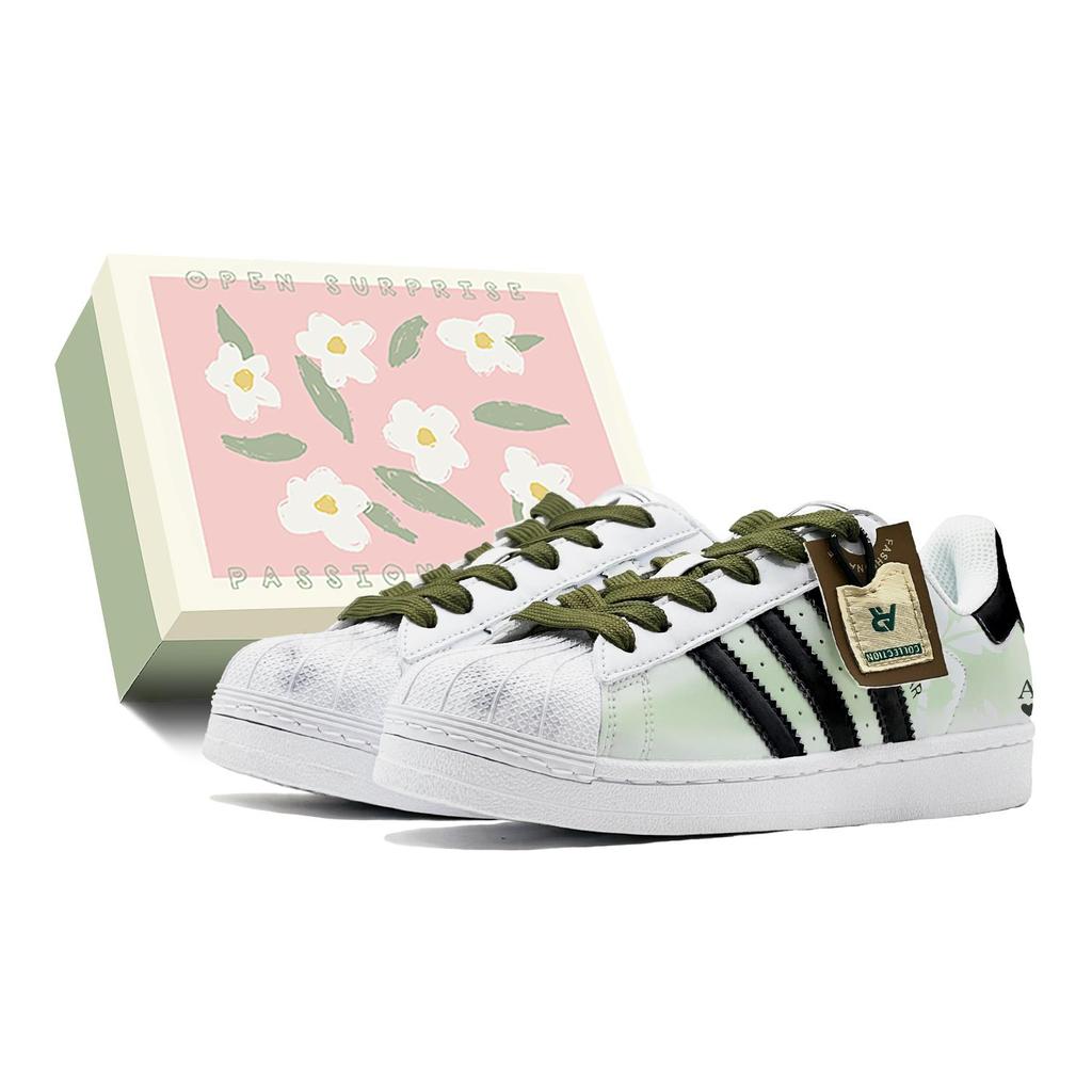 adidas Originals Superstar 2 Низкие Скейтбордические Кроссовки Унисекс Черный Зеленый IH8659(TeamS1-S-BOX)