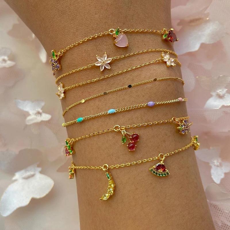 canner Стерлингового серебра 925 пробы, браслет с подвеской в ​​виде фруктов, женский регулируемый браслет с подвеской в ​​виде клубники, мужской браслет с подвеской в ​​виде винограда, креативные ювелирные изделия