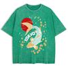 Japanese Koi Harajuku Printed Washed T-Shirts Mens Cotton Oversize T Shirt Casual O-Neck Short Sleeve Tops Summer Clothes
