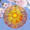 Stained Glass Sunburst Metal Mandala Wind Chime Outdoor Garden Decor for Patio Balcony Unique Gift Idea No Batteries Needed