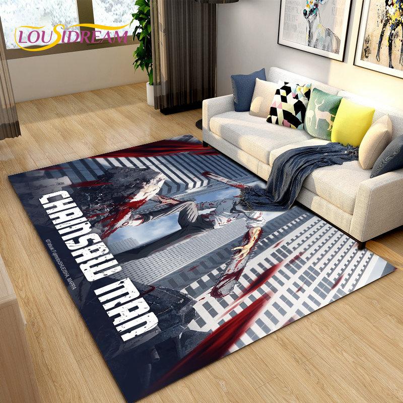 3D Chainsaw Man Anime Denji Cartoon Area Rug, ковер для гостиной, спальни, дивана, коврика, украшения, детский нескользящий напольный коврик