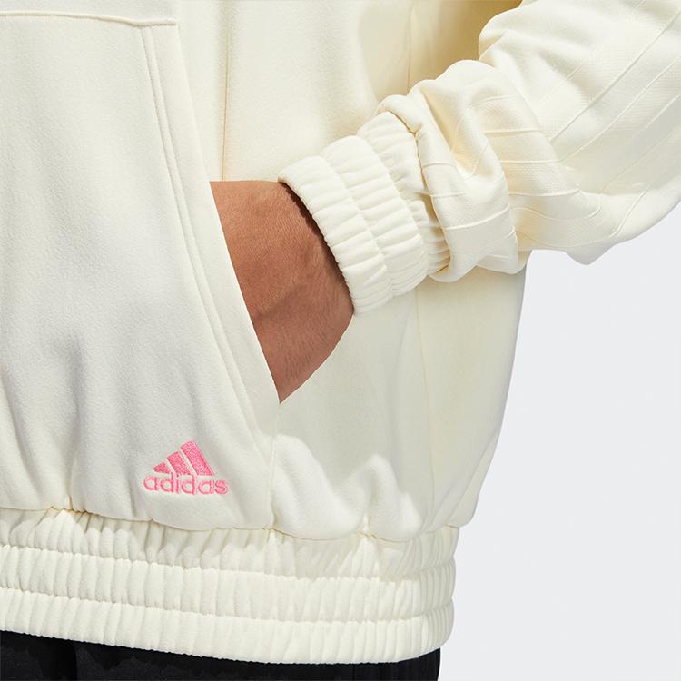 Adidas Sweatshirts Men's Ivory Hooded Moderate Regular (Unisex) Sweatshirts GP6225