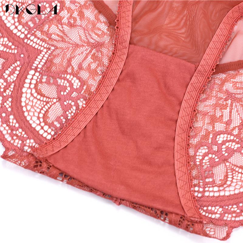 DKGEA Женские трусики, сексуальное нижнее белье, прозрачные кружевные трусы больших размеров с низкой посадкой