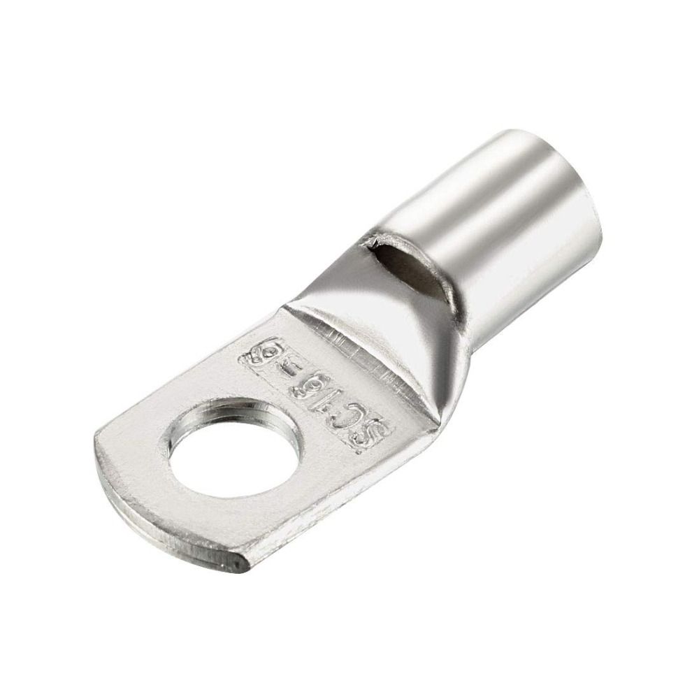 10Pcs 10AWG SC16-6 Copper Wire Lugs Silver Tone Battery Cable Ends Durable Connectors