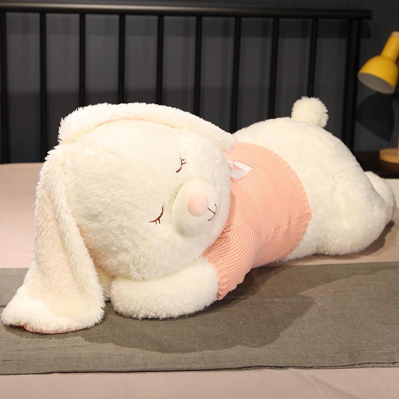 Large Bunny Throw Pillow Plush Toy Sweater Bunny Doll Children'S Soothing Cloth Doll Girl Birthday Gift