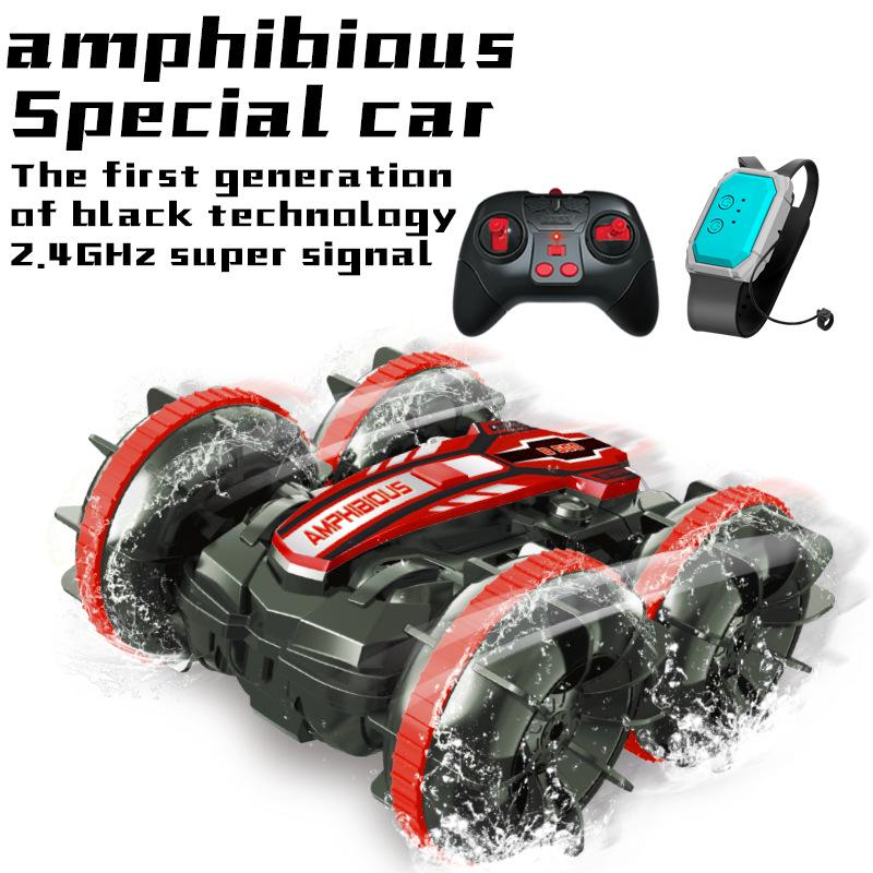 2.4G Remote Control Amphibious Car - Four-Wheel Drive, Double-Sided Stunt, Tumbling Toy