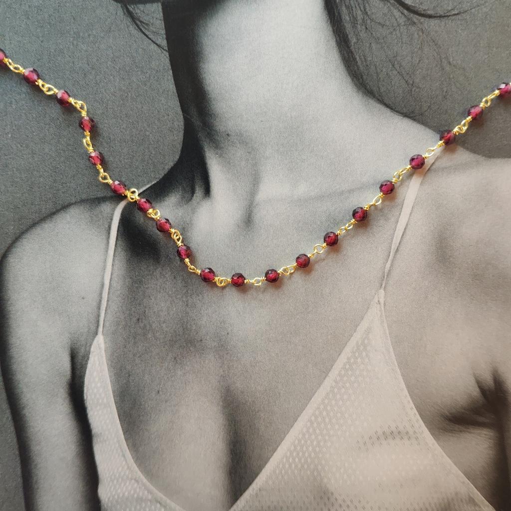 Серебряное колье с натуральным гранатом 11.245ct (2126256)