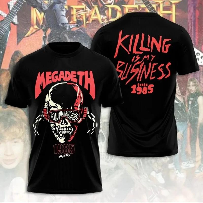 Rock Megadeth Band 3D Printed Men's and Women's T-shirt Fashion Short Sleeve Punk Hip Hop Street Harajuku Top