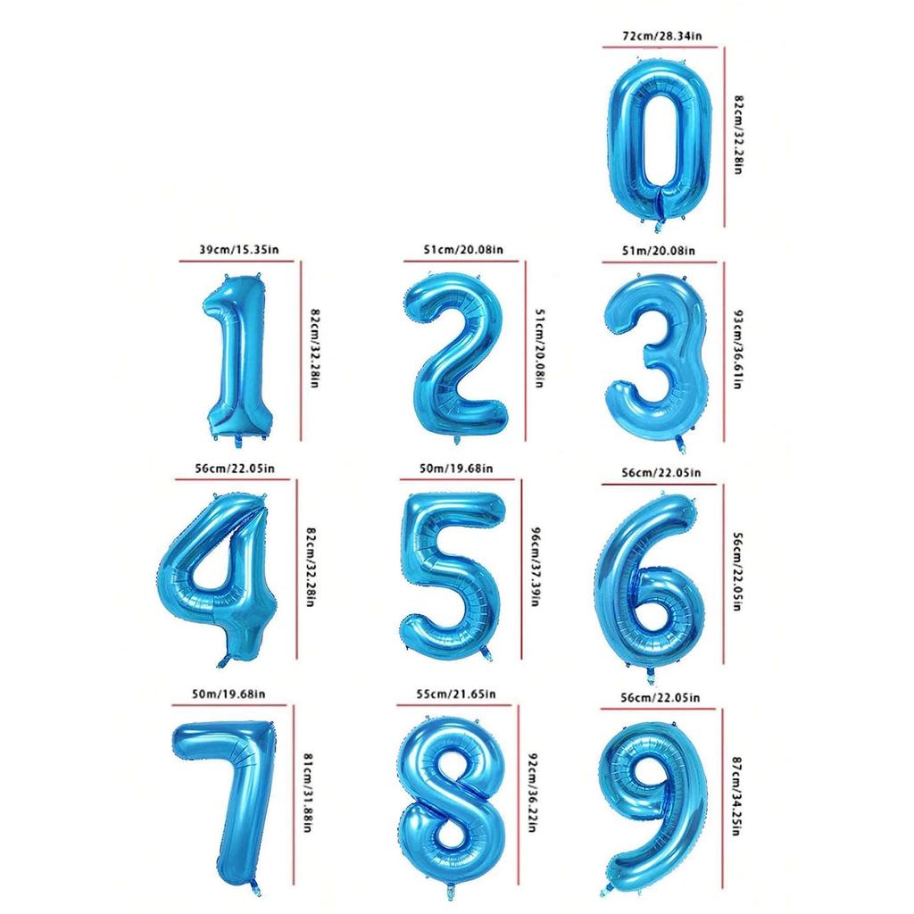 Воздушные шары на день рождения для мальчика с синим воздушным шаром с номером, украшение для дня рождения, детские юбилеи 1/2/3/5/6/8/9 лет