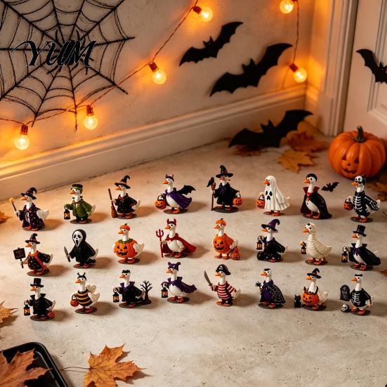 Halloween Countdown Calendar Goose Advent 2026, 24 Day with Cute Decorations Acrylic Duck Ornaments, Collectible Gift for Kids Teen Adults Unique