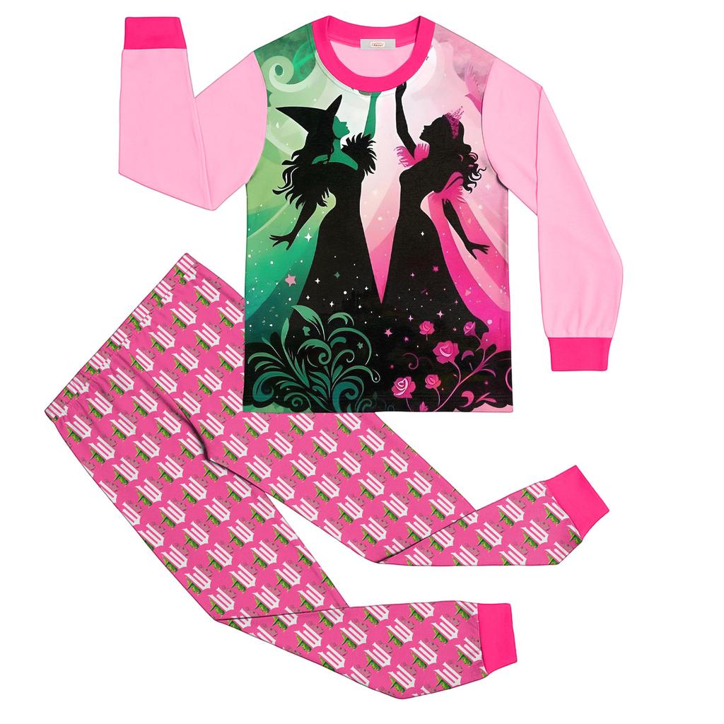 Children's Fashion Suit Skirt Round Neck Long Sleeve Top Pants