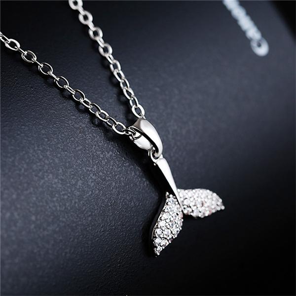 Ювелирные изделия Подарки Цепь Дельфины Кулон Рыбий Хвост Ожерелье Серебро Золото Цвет