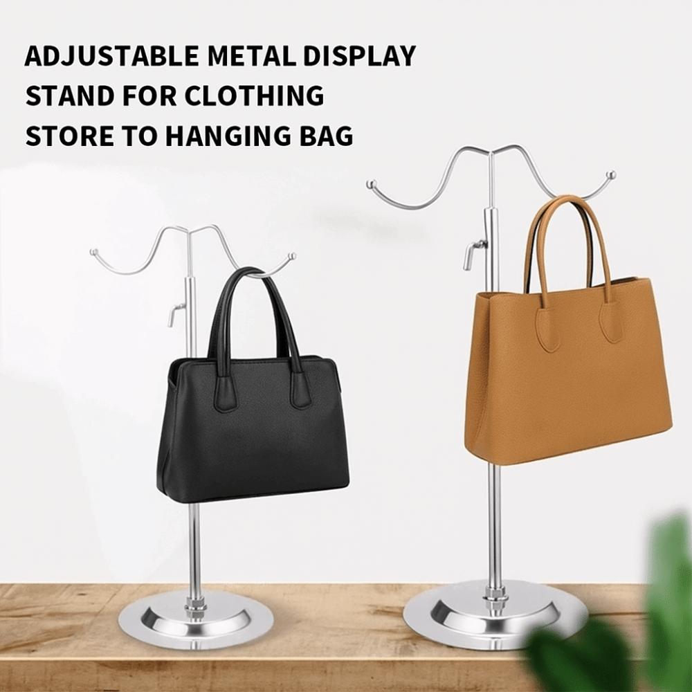 Curved Hook Handbag Display Stand Single/Double Hook Jewelry Storage Shelf Wig Hanger Silk Scarves