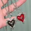 Fashion Bow Heart Pendant Necklace for Women Gothic Red Black Flower Thorn Cross Choker Chains Necklaces Party Charm Jewelry
