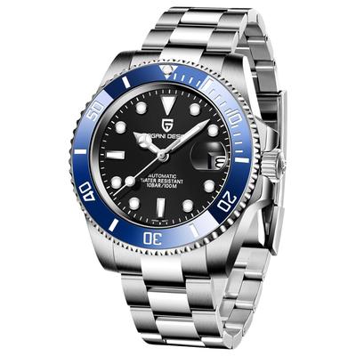 Часы Сделано в Японии SEIKO NH35 Механизм Submariner Divers Автоматический механический корпус с водонепроницаемым керамическим безелем Деловой деловой костюм