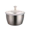 6L Salad Spinner Stainless Steel Large Vegetable Washer With PP Lid For Fruit Washer Pasta & Fries Spinner Salad Dryer