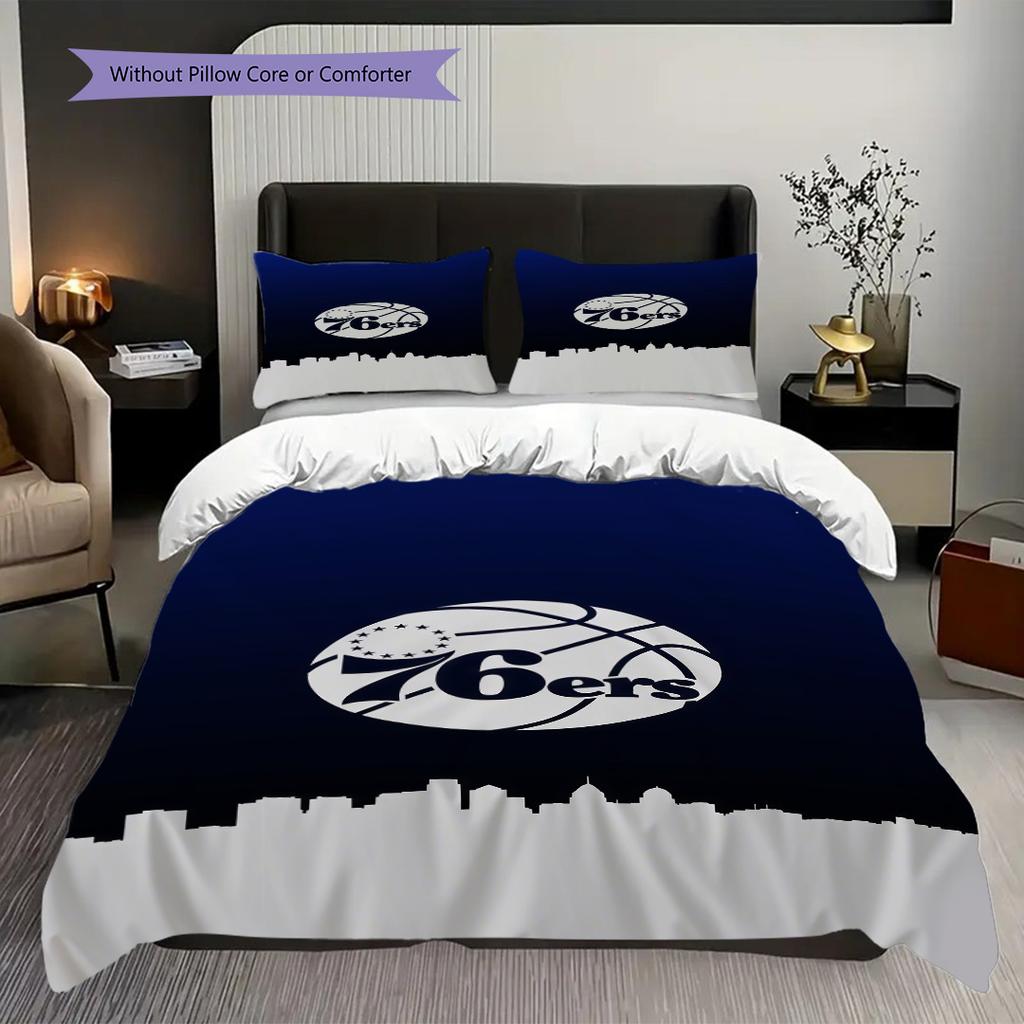 Philadelphia ers Basketball Spirit Three-piece set(1 * duvet cover + 2 * pillowcase, without core)Soft and comfortable Duvet cover and pillowcase